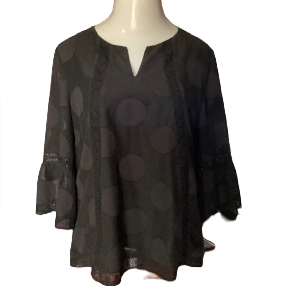 Chico’s polkadot top. 2
